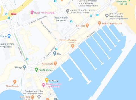 PUERTO BANUS BARS AND RESTAURANTS MAP